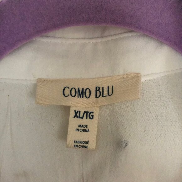 Como Blu Crochet Detail Summer Weight blouse - eggshell XL NWT - Picture 4 of 11